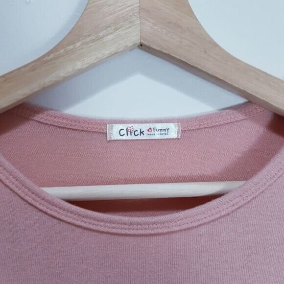 Soft Rose Pink Long Sleeve Top with Lace Frill Hem - Picture 3 of 5